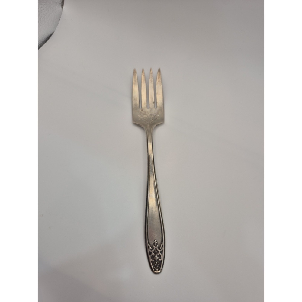 Lady Doris Serving Meat Fork Silverplate 1929 8.5 Inch Art Deco *See Pics*